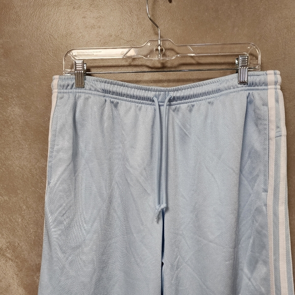 Adidas Women's Tri Striped Cropped Light Blue Drawstring Pants Size Large - Picture 4 of 10
